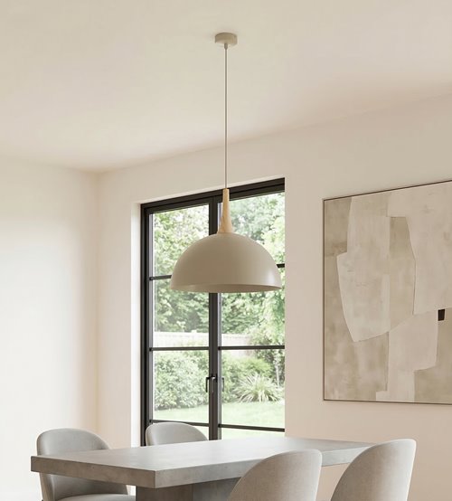 Lampa wisząca NAUTICA 1L MOKKA nowoczesna, beżowa, metal