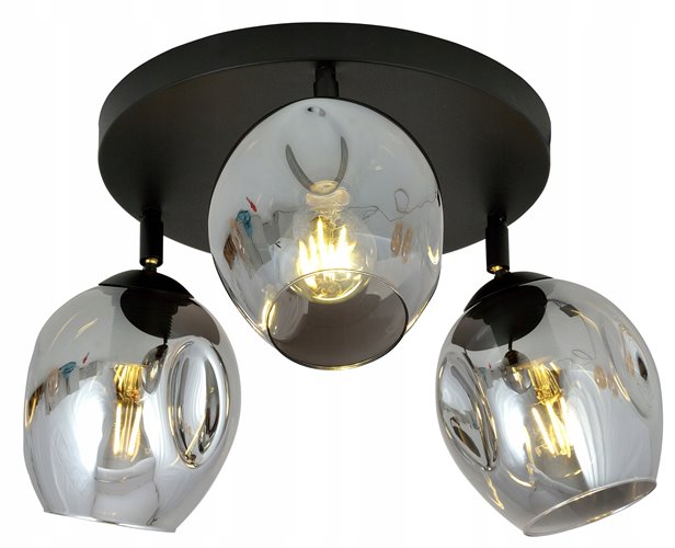 Lampa sufitowa FLOW 3 PREMIUM GRAFIT loft czarna grafit