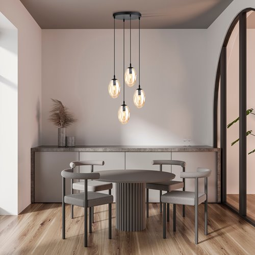 Lampa wisząca ASTRAL 4 BL PREMIUM MIODOWY klosze DESIGN