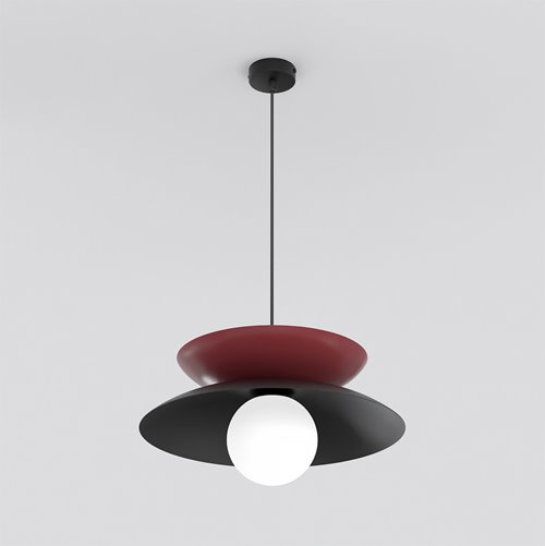 Lampa wisząca NAGOYA 1 BL BURGUNDY loft, burgund, metal