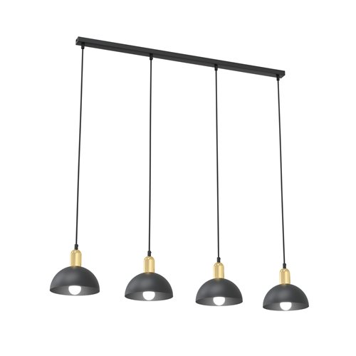 Lampa wisząca MOTO 4 BL, loft, metal, czarna, złota