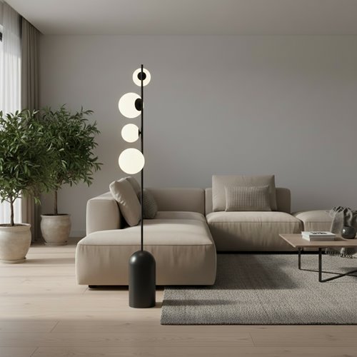 Lampa podłogowa ETNO LP4 BL BLACK nowoczesna, czarna, metal