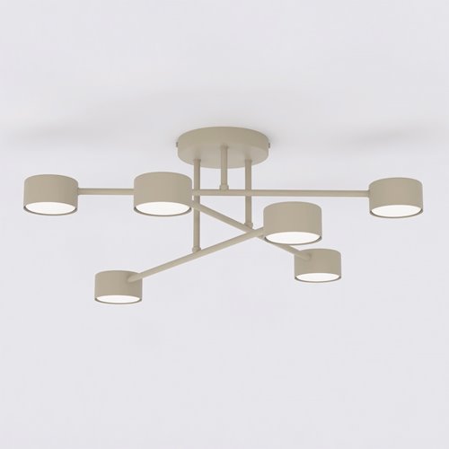Lampa sufitowa HALO 6 MOKKA minimalistyczna, beżowy, metal