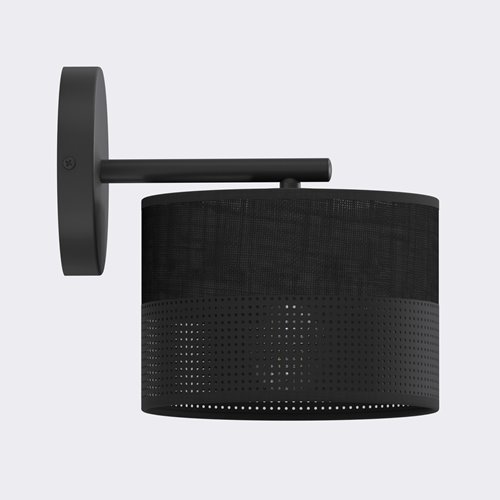 Kinkiet KARBON K1 BLACK klasyczny, abażur, czarny