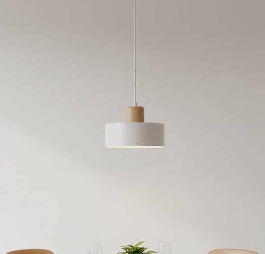 Lampa wisząca TORIN 1 WHITE skandynawska, regulowana, biała