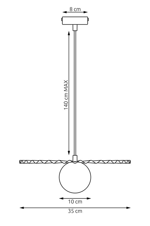 Lampa wisząca UMBRA 1 BLACK nowoczesna, czarna, metal, fala