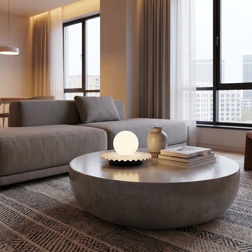 Lampka nocna UMBRA LN1 WHITE metal, biała, nowoczesna, fala