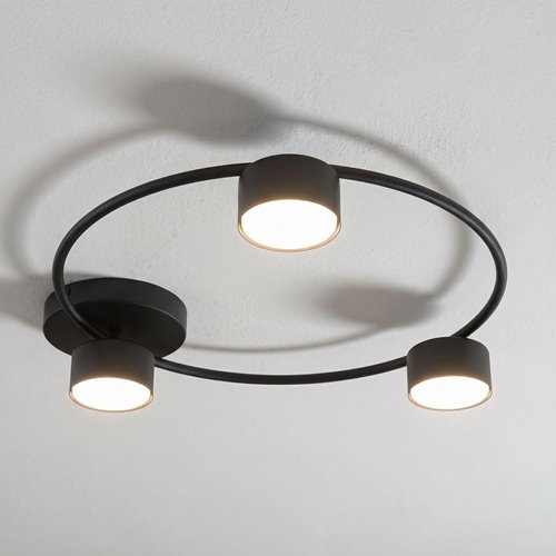 Lampa sufitowa LUCIO 3 BL BLACK plafon, czarna, metal, loft