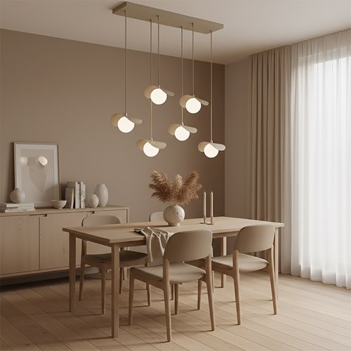 Lampa wisząca RITUAL 6 MOKKA nowoczesna, beżowa, metal