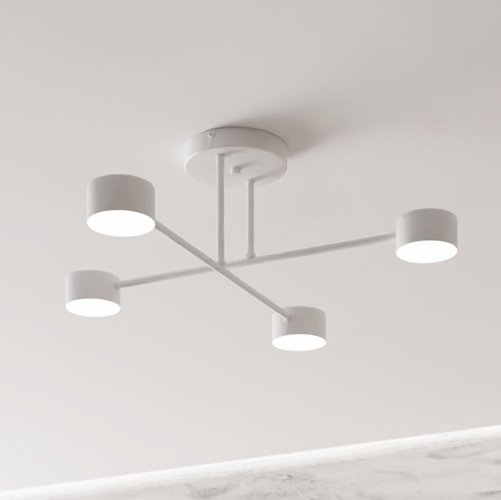 Lampa sufitowa HALO 4 WHITE minimalistyczna, biały, metal