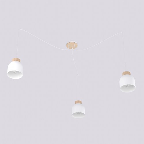 Lampa wisząca KRU 3 WHITE nowoczesna, biała, metal, pająk