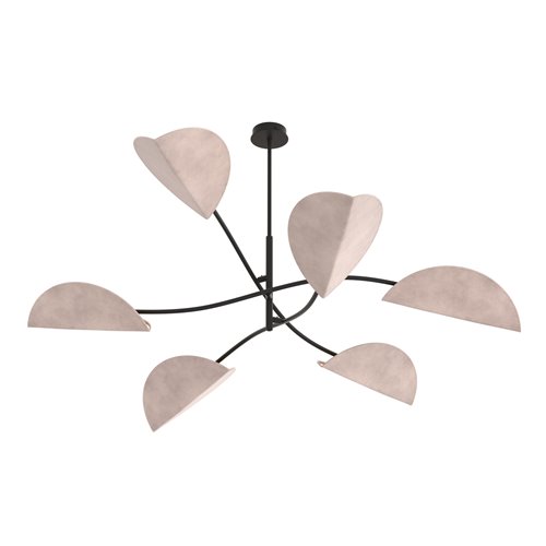 Lampa sufitowa LOTUS 6 BL GRAY abażury, czarna, szara