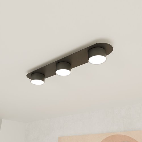 Lampa sufitowa DIAZ 3 BL plafon, czarna, loft