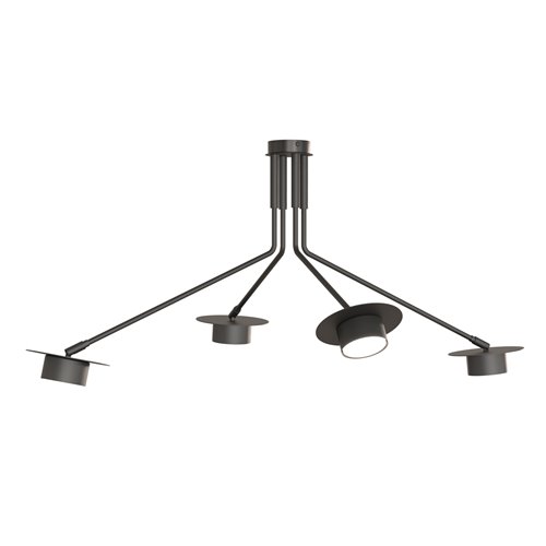 Lampa sufitowa MIZU 4 BL BLACK plafon, czarna, metal, loft