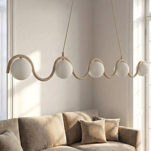 Lampa wisząca SINUS 5 MOKKA OPAL nowoczesna, beżowa, metal