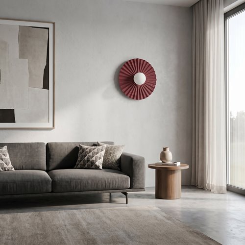 Kinkiet UMBRA L K1 BURGUNDY OPAL nowoczesny, metal, fala