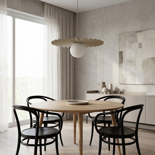 Lampa wisząca UMBRA 1 MOKKA nowoczesna, beżowa, metal, fala