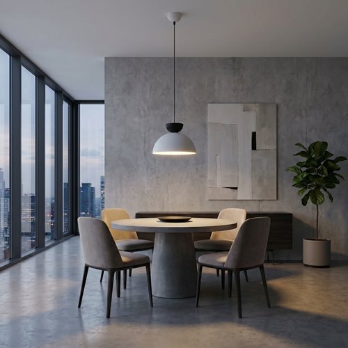 Lampa wisząca LUNARO 1S BL WHITE/BLACK loft, biała, metal