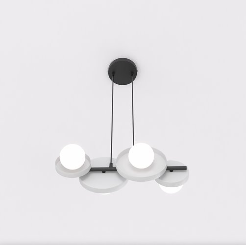 Lampa wisząca MODEL 4 BL GRAY loft, szara, metal