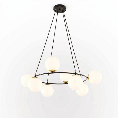 Lampa wisząca AZURA 8 BL OPAL wyjątkowa, nowoczesna, klosze