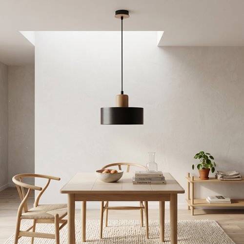 Lampa wisząca TORIN 1 BLACK skandynawska, regulowana, czarna