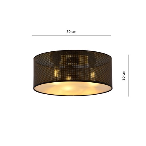 Lampa sufitowa ASTON 3 BLACK/GOLD abażur, czarno/złoty