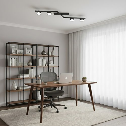 Lampa sufitowa SKAN 4 BLACK plafon, czarna, metal