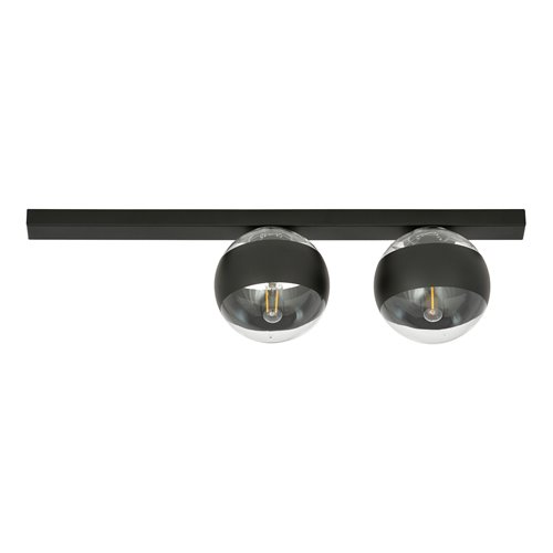 Lampa sufitowa FIT 2 BL/STRIPE nowoczesna czarna/transparent