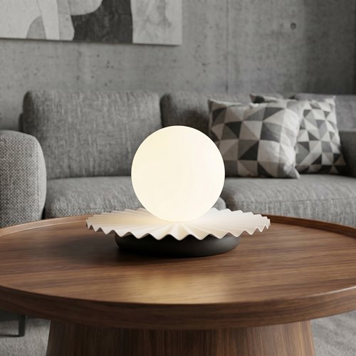 Lampka nocna UMBRA LN1 WHITE metal, biała, nowoczesna, fala