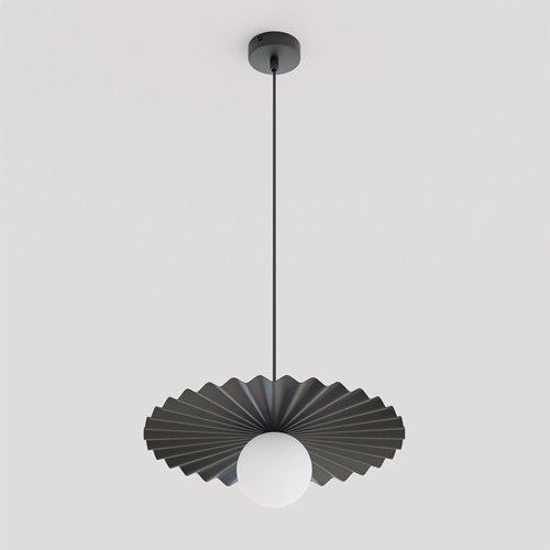 Lampa wisząca UMBRA 1 BLACK nowoczesna, czarna, metal, fala