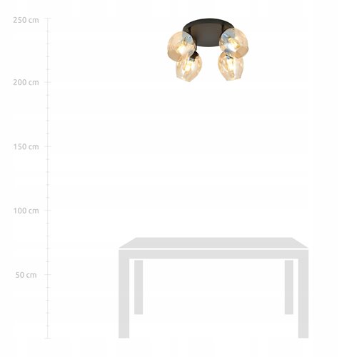 Lampa sufitowa FLOW 4 MIODOWY loft klosz czarna bursztyn