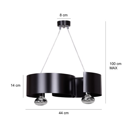 Lampa wisząca VIXON 2 BLACK oryginalna, nowoczesna, czarna