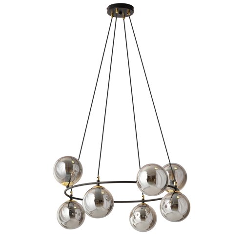 Lampa wisząca AZURA 8 BL GRAFIT wyjątkowa, nowoczesna, szkło