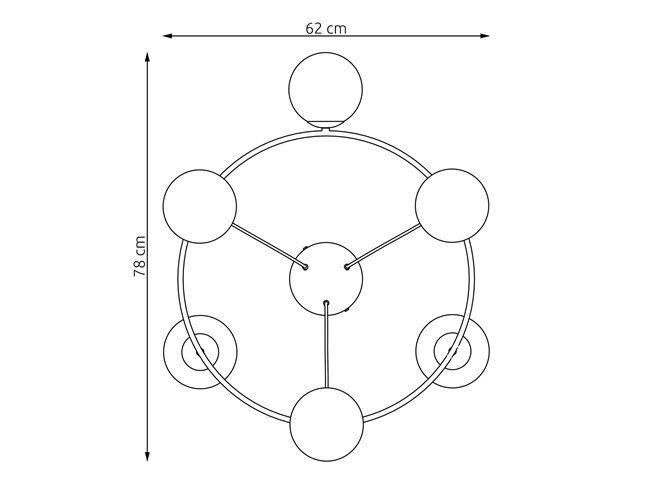 Lampa wisząca AZURA 6 MOKKA OPAL nowoczesna, klosze, beżowa