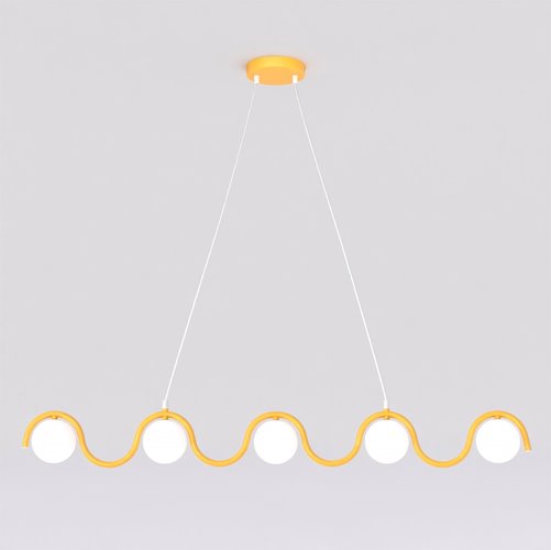 Lampa wisząca SINUS 5 ORANGE OPAL nowoczesna, pomarańczowa