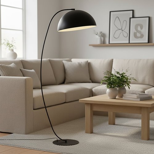 Lampa podłogowa ARCOS LP1 BL BLACK loft, czarna, metal
