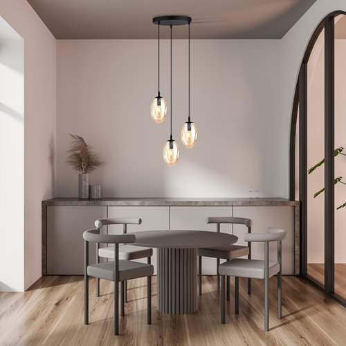 Lampa wisząca ASTRAL 3 BL PREMIUM MIODOWY klosze DESIGN