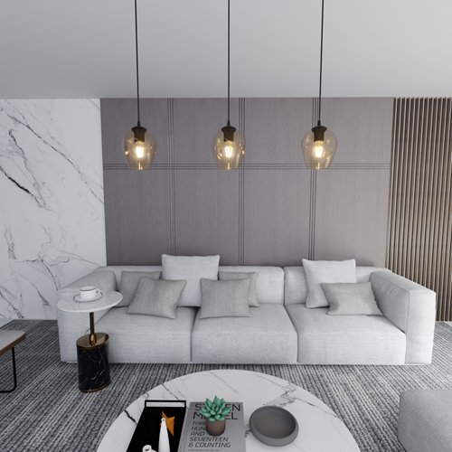 Lampa wisząca ISTAR 1 BL MIODOWY loft klosz bursztyn czarna