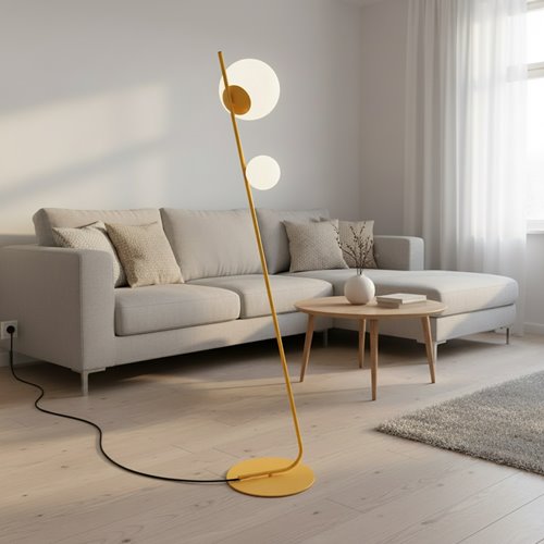 Lampa podłogowa TATU LP2 BL ORANGE nowoczesna, pomarańczowa