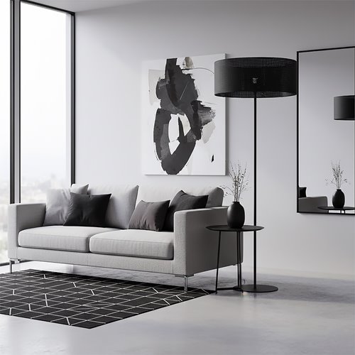 Lampa podłogowa LUX LP1 BLACK klasyczna, czarna, abażur