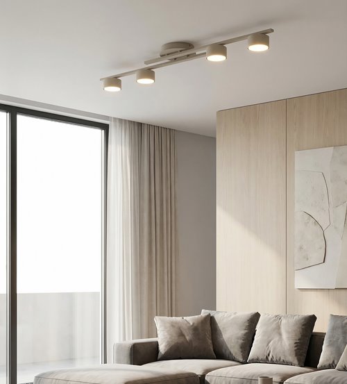 Lampa sufitowa FRAGMENT 4 MOKKA loft, beżowa, metal