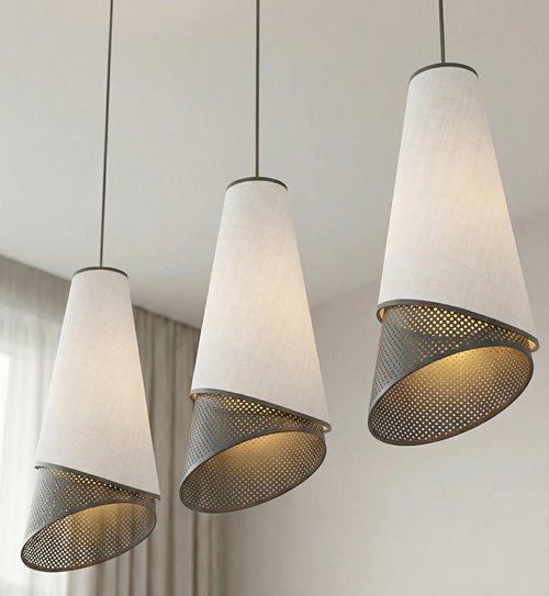 Lampa wisząca MODA 3 BL GRAY LOFT nowoczesna, szara, abażur