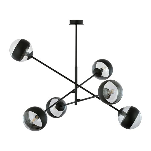 Żyrandol LINEAR 6 BLACK/STRIPE minimalistyczny, loft, czarny