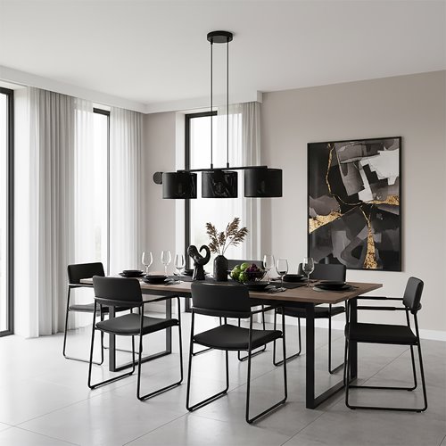 Lampa wisząca LUX 3 BLACK abażur, czarny