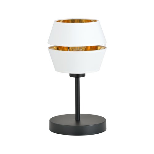 Lampka nocna PIANO LN WHITE/GOLD abażur czarna/biała/złota