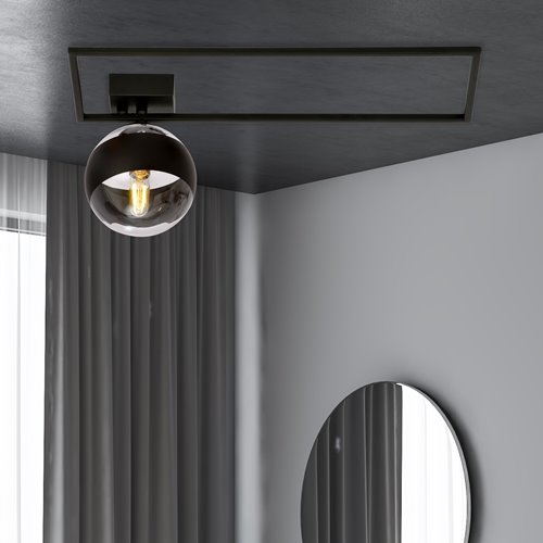 Lampa sufitowa IMAGO 1A BLACK/STRIPE loft, klosz, czarna