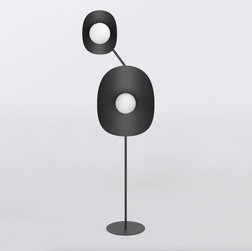 Lampa podłogowa DELULU LP2 BLACK nowoczesna, czarna, metal