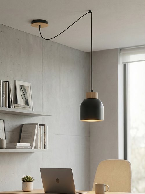 Lampa wisząca KRU 1 BLACK nowoczesna, czarna, metal, pająk