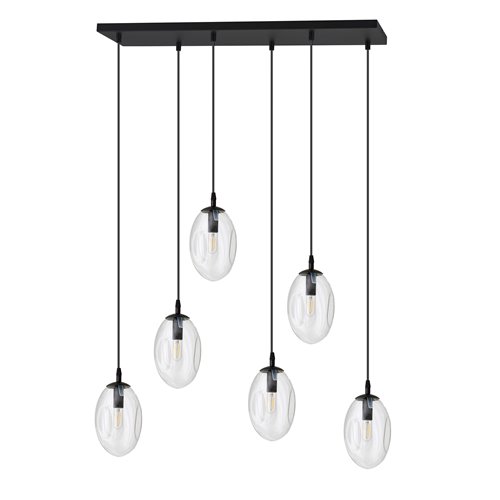 Lampa wisząca ASTRAL 6 BL TRANSPARENT czarny/transparent