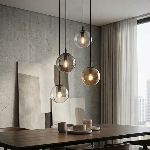 Lampa wisząca COSMO 4 BL PREMIUM MIX loft, klosze kolor mix